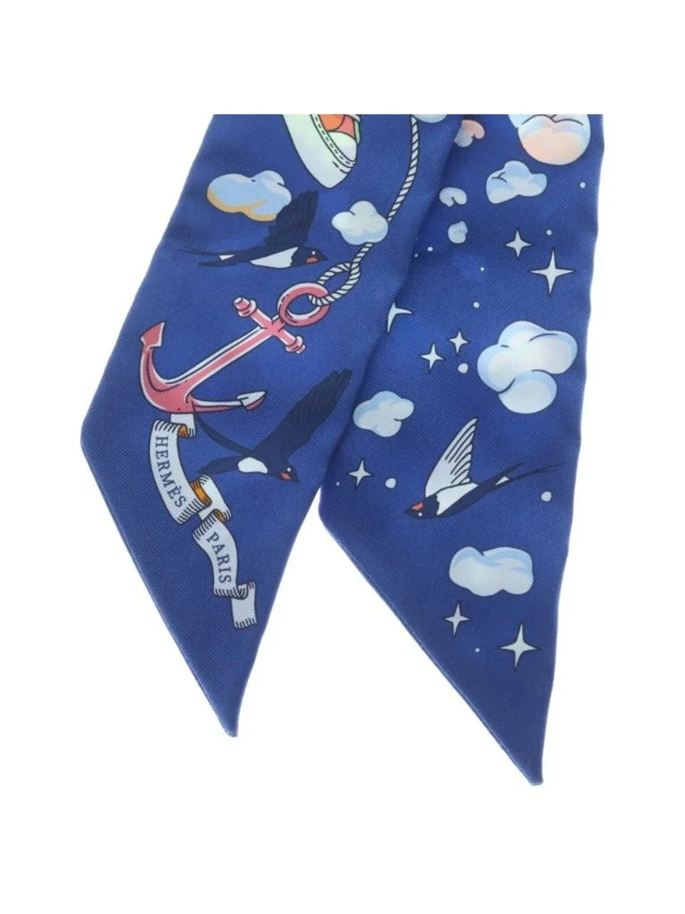 Hermes Twilly Sur Mon Nuage My Cloud Scarf Silk Blue
